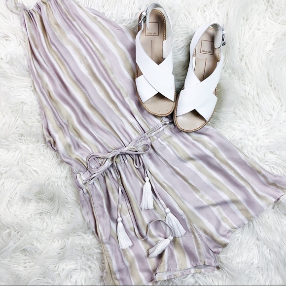 Honey Belle Pants - Honey Belle Backless Halter Romper W/ Tassels Sm